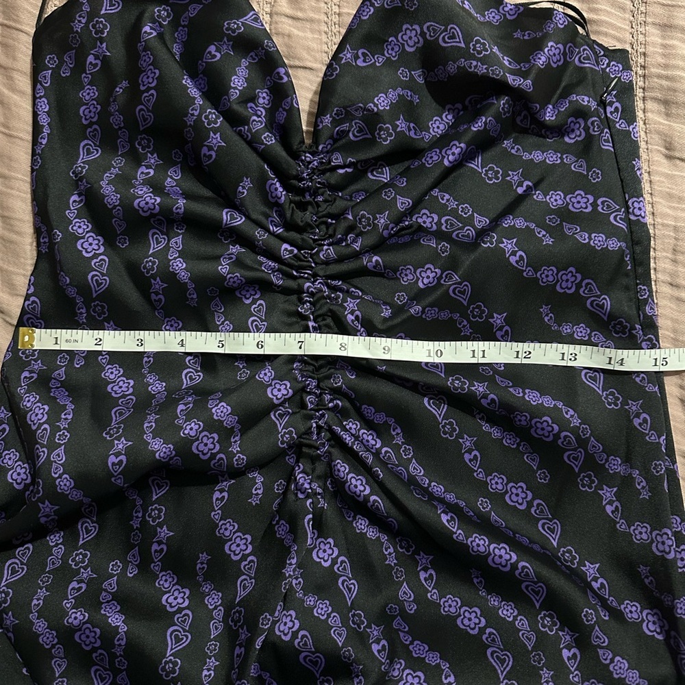 SANDRO
Thais Ruched Crossback
A-Line Midi Dress  in Black/Purple - Picture 14 of 17